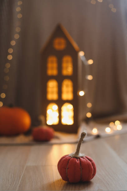 istock halloween and autumn cozy composition with pumpkins, october home decoration 1415619786