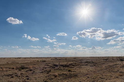 Scenic desolate eastern New Mexico vista in the summer
