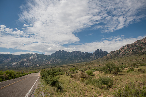 Scenic Organ Mountains vista near Las Cruces, New Mexico