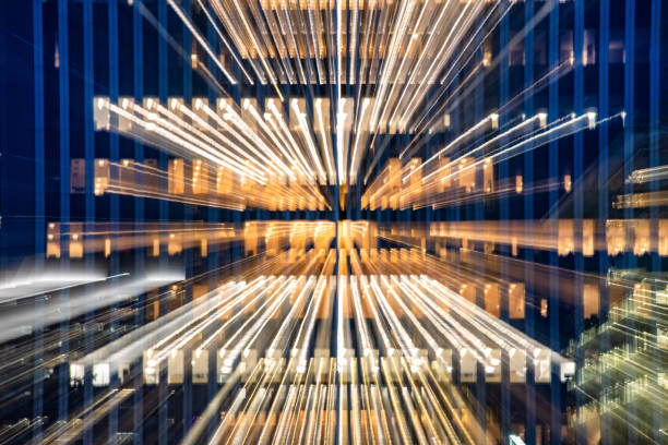Abstract Digital Innovation Motion blur of business district office buildings. Abstract Digital Innovation fx stock pictures, royalty-free photos & images