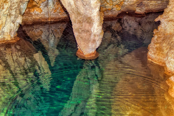 istock Beautiful internal water made lake inside Stopica cave at Zlatibor. 1415626817