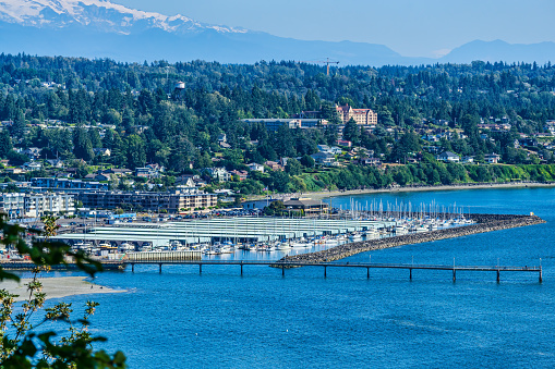 A view of the marina in Des Moines, Washington.