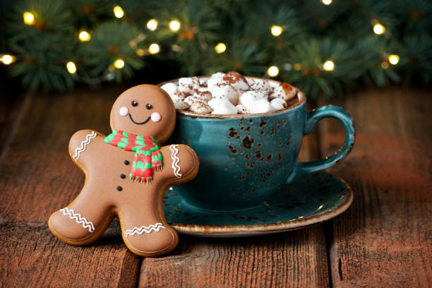 istock Mug with hot chocolate  and gingerbread cookies 1415632009