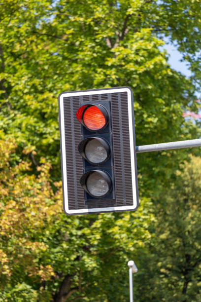 istock Traffic lights, red light at the crossroads 1415640390