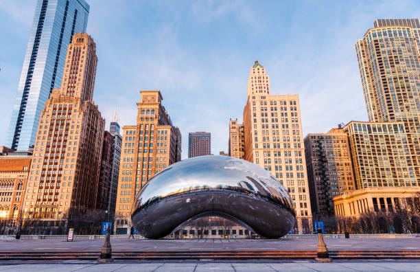 Cloud Gate in Chicago. stock photo