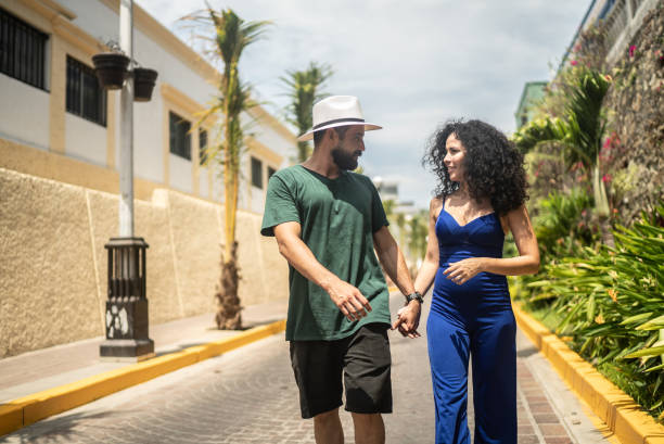 istock Young couple walking at the historic district 1415642819