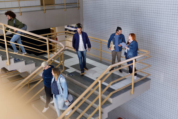 Free Stock Photo of Group of People Walking Up and Down Stairs ...