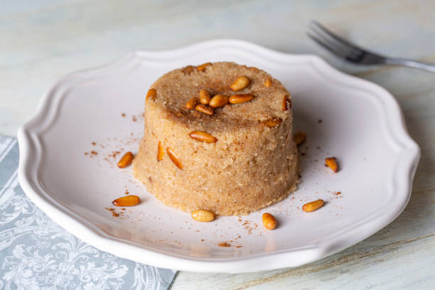 istock Traditional Turkish desserts; Semolina halva with orange (Turkish name; portakalli irmik helvasi) 1415645150