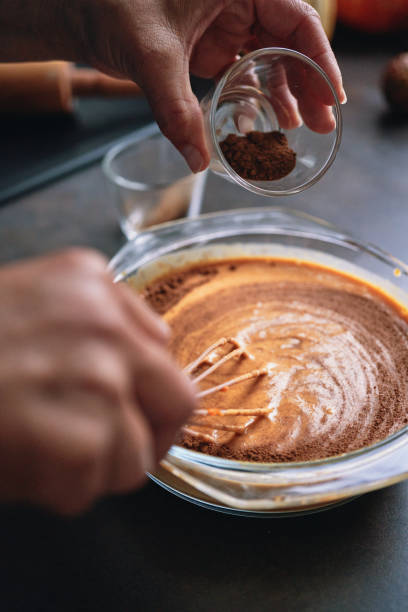 istock Preparing Pumpkin Pie for the Holidays in Domestic Kitchen 1415650482