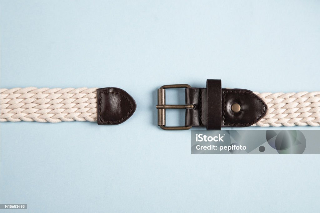 Belt Belt isolated on blue background Belt Stock Photo