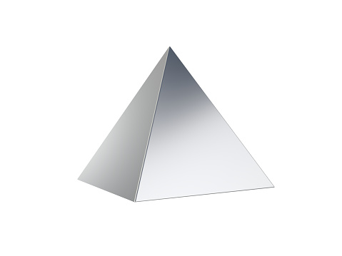 blue triangle isolated on white background