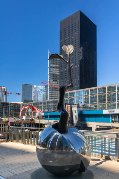 Paris, France - July 15th 2022: Point growth, Point croissance, Lim Dong Lak sculpture, La Defense, Paris