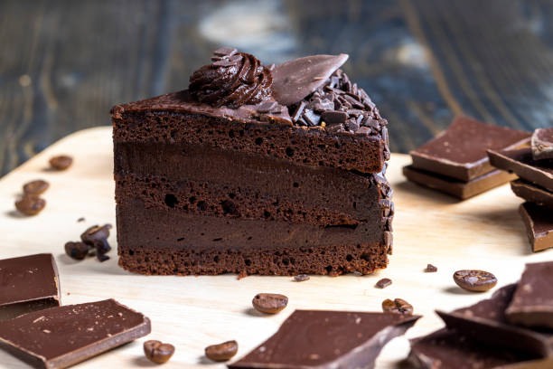 istock chocolate cake with chocolate filling on the table 1415657823