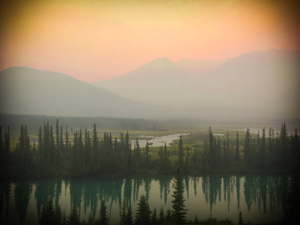 Smokey skies due to forest fire in Banff