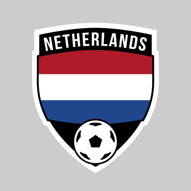 ilustrações de stock, clip art, desenhos animados e ícones de netherlands shield team badge for football tournament - holanda futebol