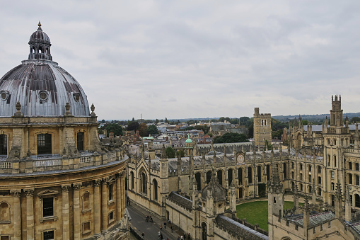 View from top of Radcliffe camera of the Oxford university campus