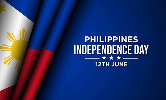 Philippines Independence Day Background Design. Banner, Poster, Greeting Card. Vector Illustration.