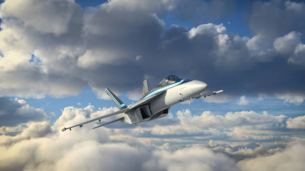 istock Militar aircraft flying over the sky 1415680654