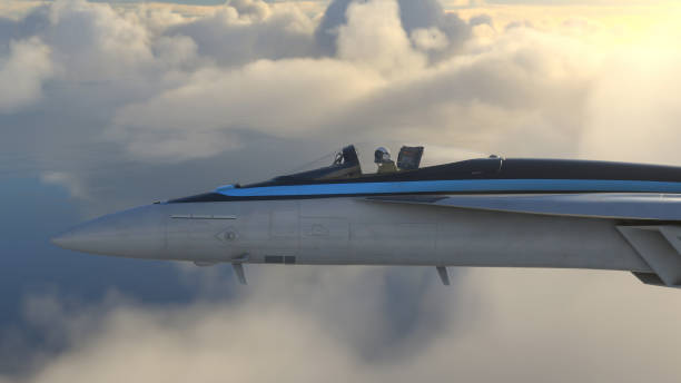 istock Militar aircraft flying over the sky 1415680658