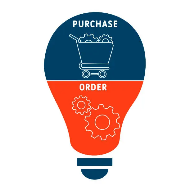 Vector illustration of po - purchase order acronym