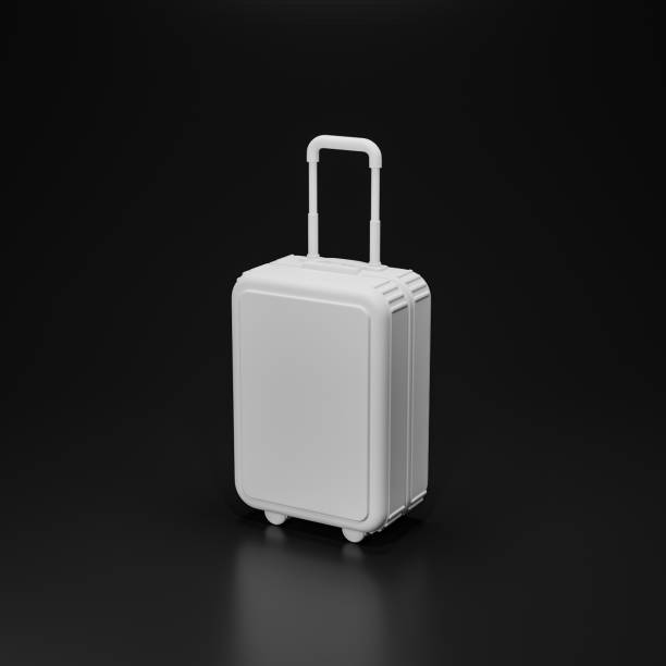 istock White mockup luggage on black background 1415693059