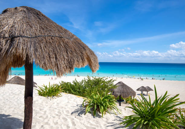 Mexico Riviera Maya in Cancun, Playa Delfines Dolphin Beach nicknamed El Mirador Mexico Riviera Maya in Cancun, Playa Delfines Dolphin Beach nicknamed El Mirador. mirador stock pictures, royalty-free photos & images