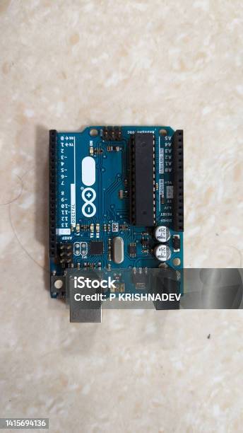 Arduino One Microcontroller Board Stock Photo - Download Image Now - Analog, CPU, Circuit Board