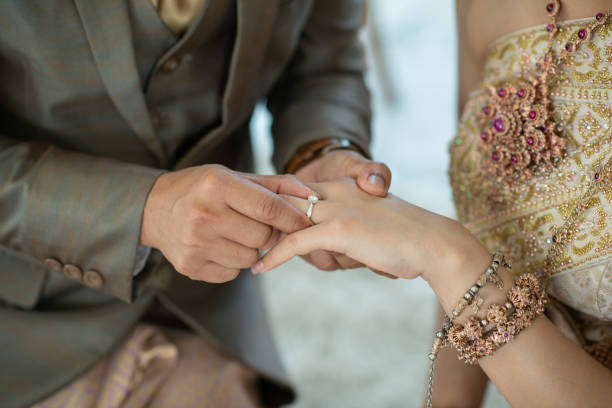 istock wear a ring, wedding ring, love couple 1415700169