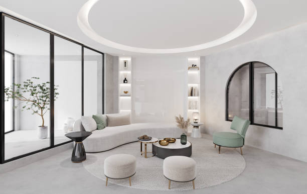 istock Interior of modern style office, Reception desk,clean and white tone.3D illustration 1415701244