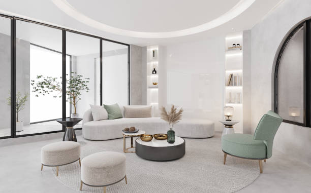 istock Interior of modern style office, Reception desk,clean and white tone.3D illustration 1415701312