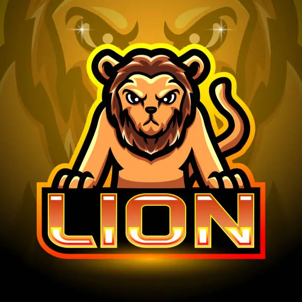 Vector illustration of Lion esport logo mascot design