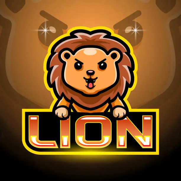 Vector illustration of Lion esport logo mascot design
