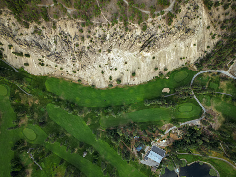 Dillworth Park Kelowna over looking golf course Drone Stock image