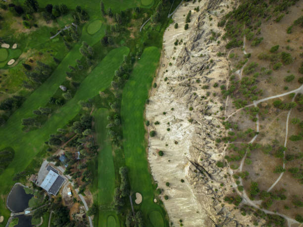 istock Dillworth Park Kelowna over looking golf course Drone Stock image 1415704195