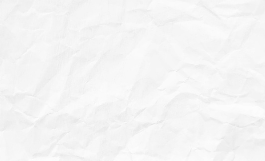 Plain white grunge wrinkled, creased or crumpled paper horizontal vector backdrop. There is no text and no people. There is copy space all over.