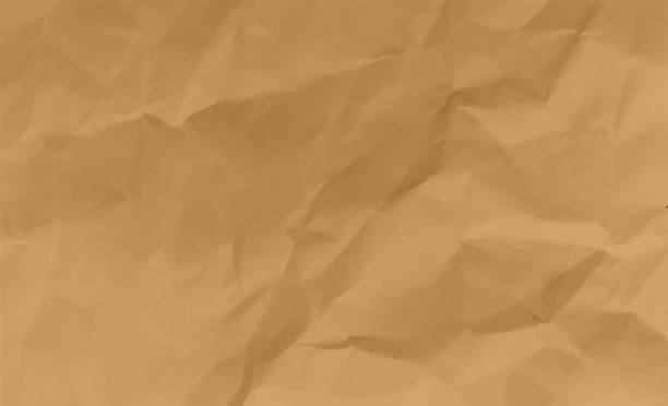 пустой пустой тускло-коричневый �гранж скомканной измельченной бумаги горизонтальные векторные фоны со складками, морщинами и складками п� - brown paper paper crumpled brown stock illustrations