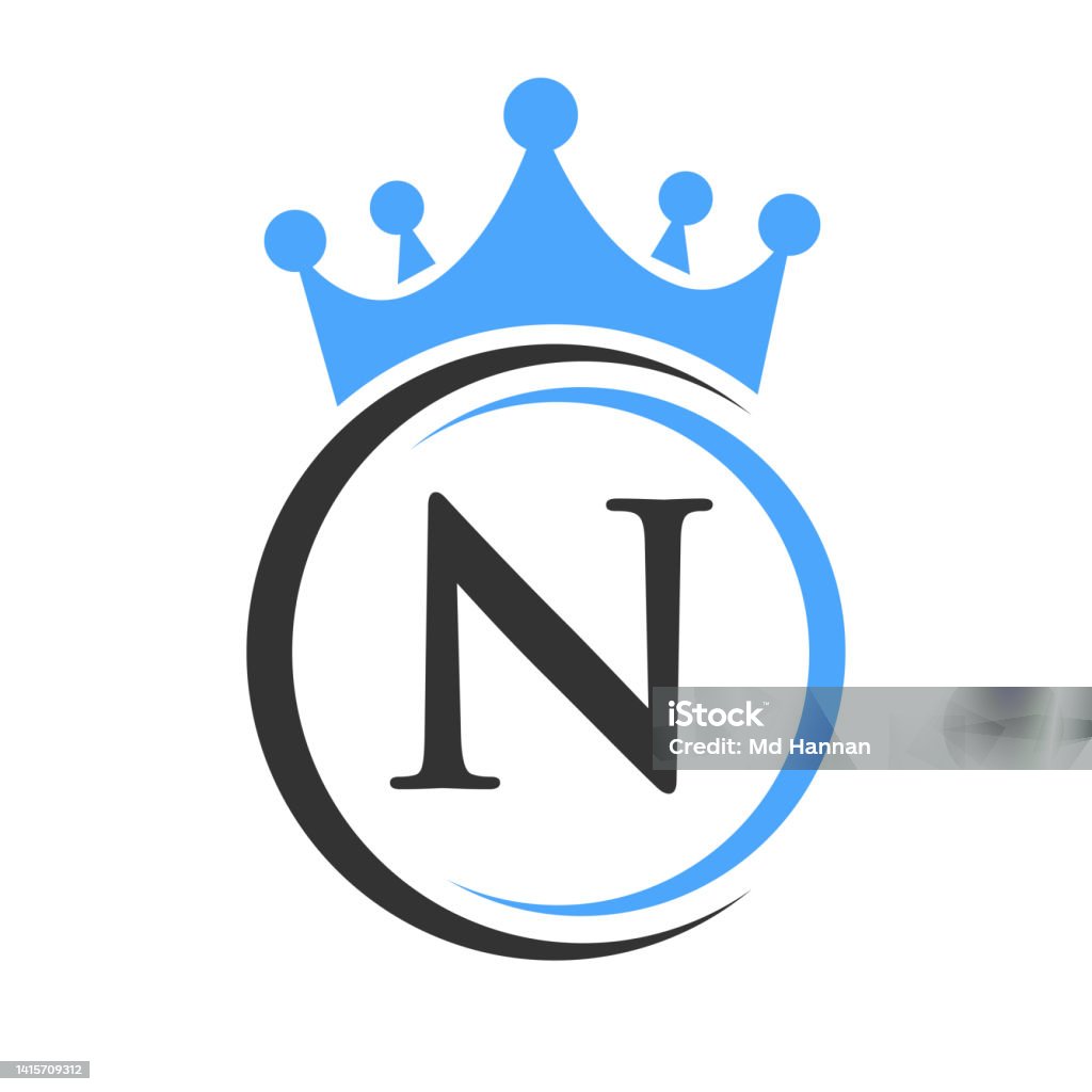Letter N Elegant Crown Logo Template Royal Crown Logotype Luxury ...