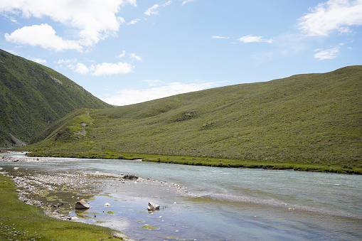 Alpine streams and mountains