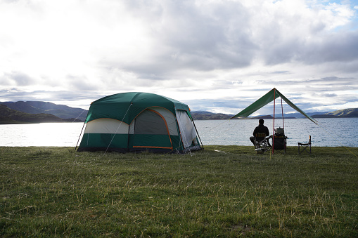 Tent and lakeside camping