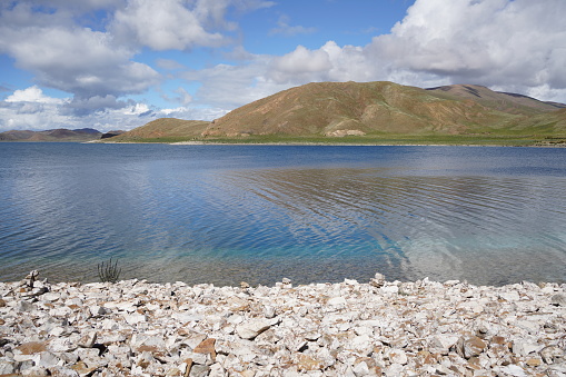 Lake scenery and topography of Tibet, China