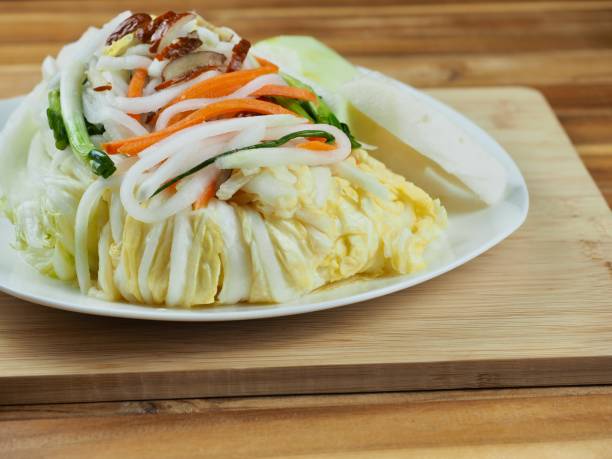 istock Korean traditional food white kimchi, cooking 1415716975