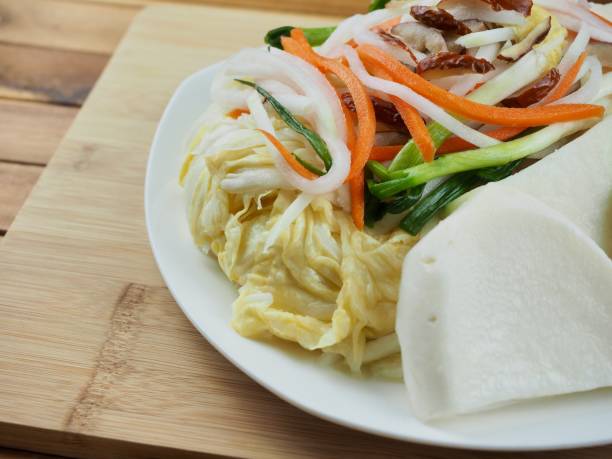 istock Korean traditional food white kimchi, cooking 1415717213