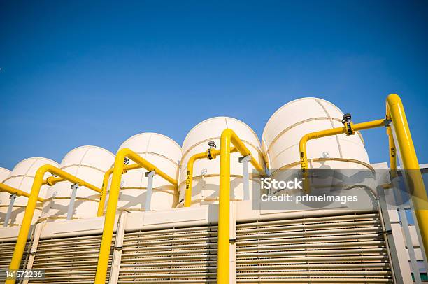 Sets Of Cooling Towers In Conditioning Systems Stock Photo - Download Image Now - Cooling Tower, Air Conditioner, Order