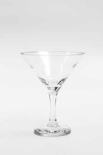 Glass for martini on a white background close