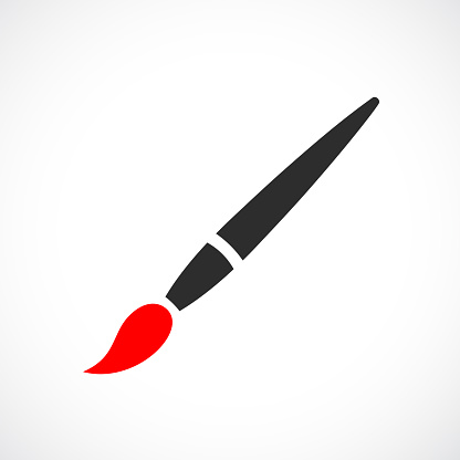 Paint brush vector icon on white background