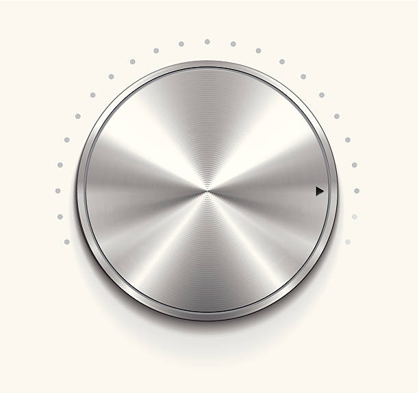 illustrazioni stock, clip art, cartoni animati e icone di tendenza di manopola metallizzata - interface icons volume volume knob stainless steel