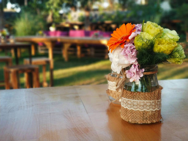 istock Flower on a garden table 1415727240