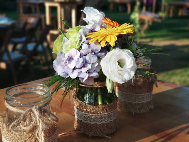 istock Flower on a garden table 1415727248