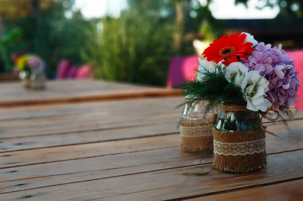 istock Flower on a garden table 1415727323