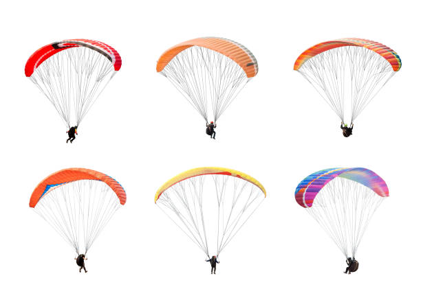 istock collection Bright colorful parachute on white background, isolated. 1415729837